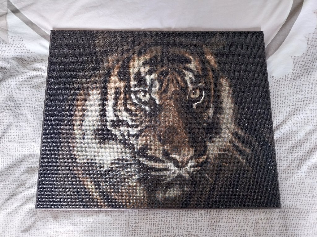 Mooi Diamond Painting schilderij van een tijger, Minder dan 50 cm, Ophalen of Verzenden, Zo goed als nieuw, Schilderij