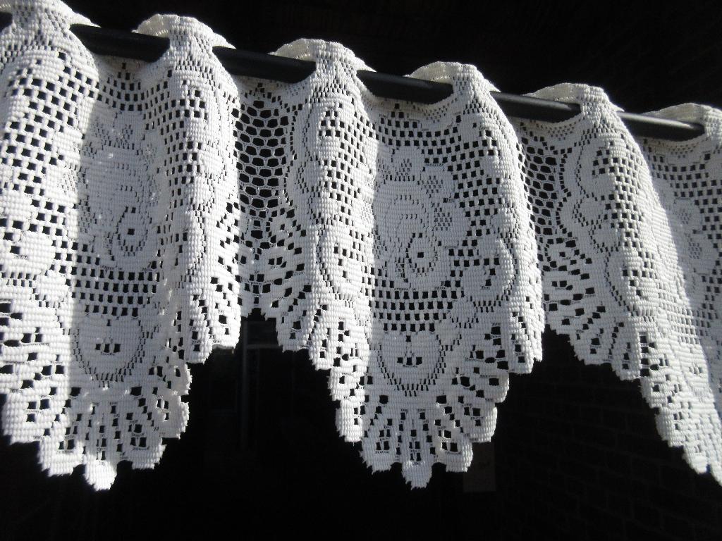 Smalle vintage gordijn strook valletje met bloemen, Ophalen of Verzenden, Gebruikt, 150 tot 200 cm, Minder dan 100 cm