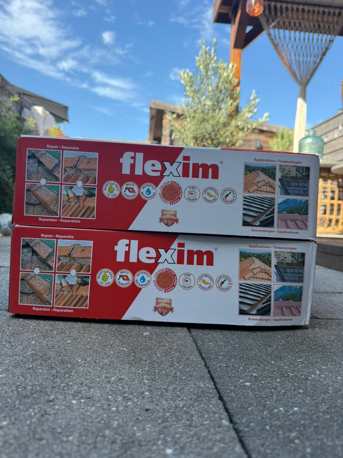 Flexim dak mortel, twee dozen NIEUW., Doe-het-zelf en Verbouw, Dakpannen en Dakbedekking, Ophalen
