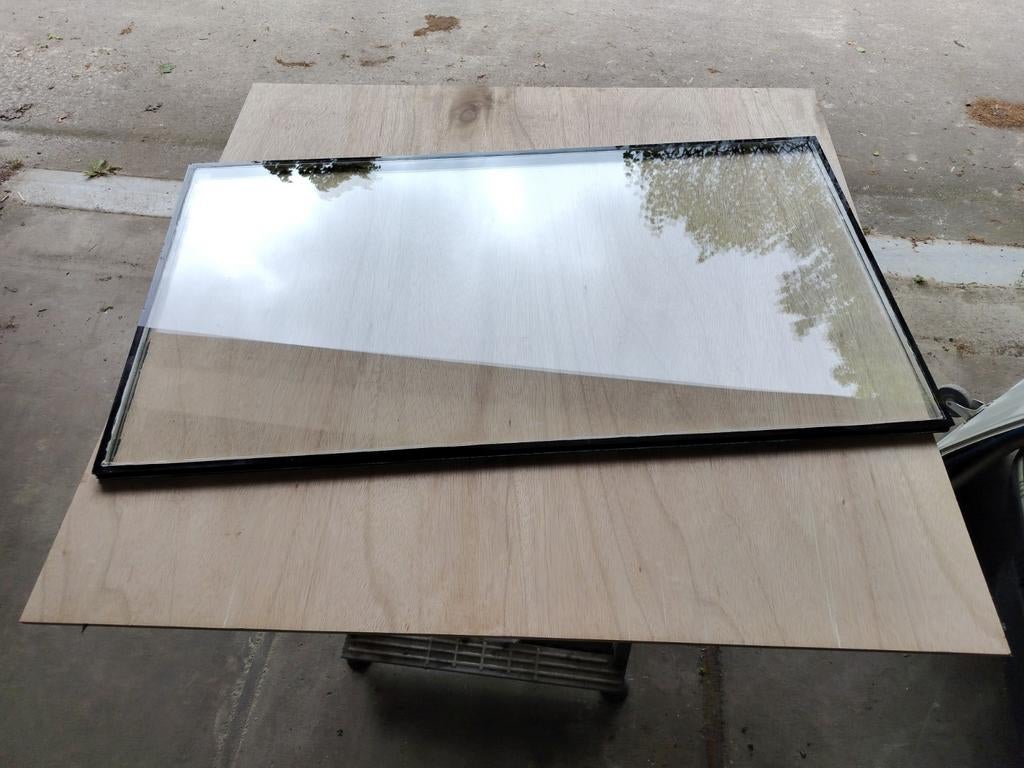 Dubbelglas voor buitendeur, Doe-het-zelf en Verbouw, Glas en Ramen, Ophalen, Gevelraam of Ruit, Gebruikt, 80 tot 120 cm