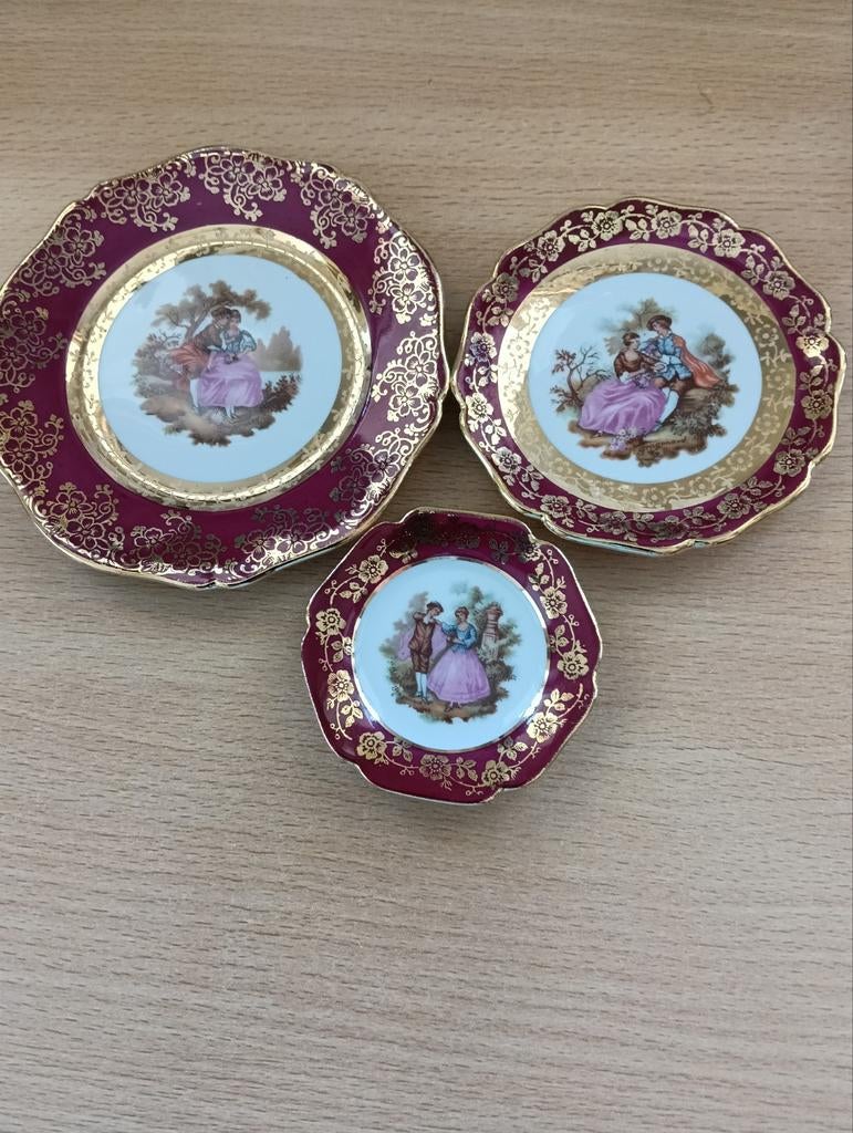 Oude Franse bonbon schoteltjes, Ophalen of Verzenden, Gebruikt, Glas of Kopje