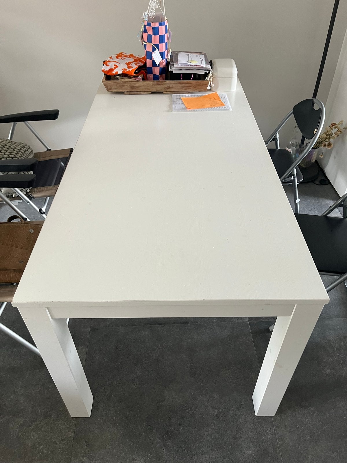 Woood Witte eettafel, rechthoek, 180 cm, 6+ personen, Gebruikt, Woood, Vijf personen of meer, 150 tot 200 cm