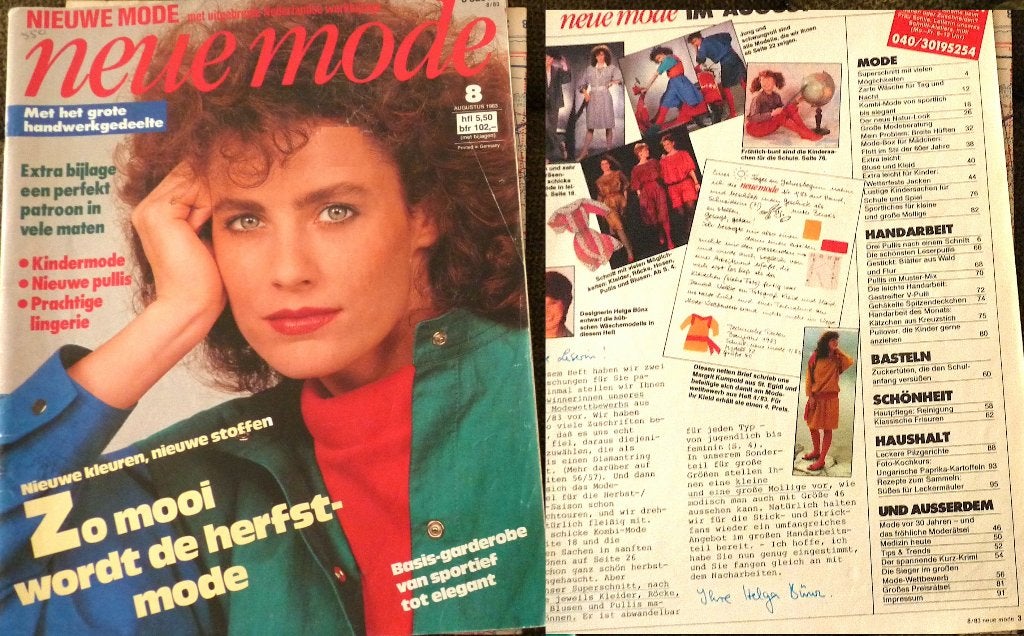 Neue Mode augustus 1983 - vintage patronen, Verzenden, Gebruikt, Vrouw, Overige merken