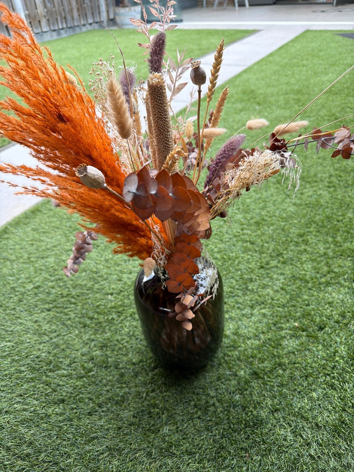 Stijlvolle vaas met droogbloemen - Perfecte decoratie, Ophalen, Inclusief droogbloemen, Meerkleurig, Glas