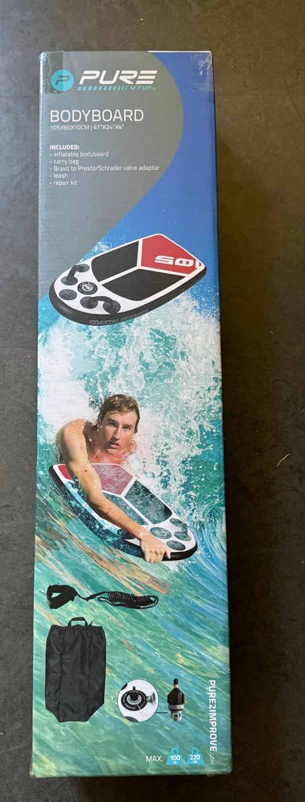 Pure Bodyboard - Opblaasbaar Bodyboard met Draagtas, Watersport en Boten, Golfsurfen, Nieuw, Overige typen, Met draagtas, Ophalen