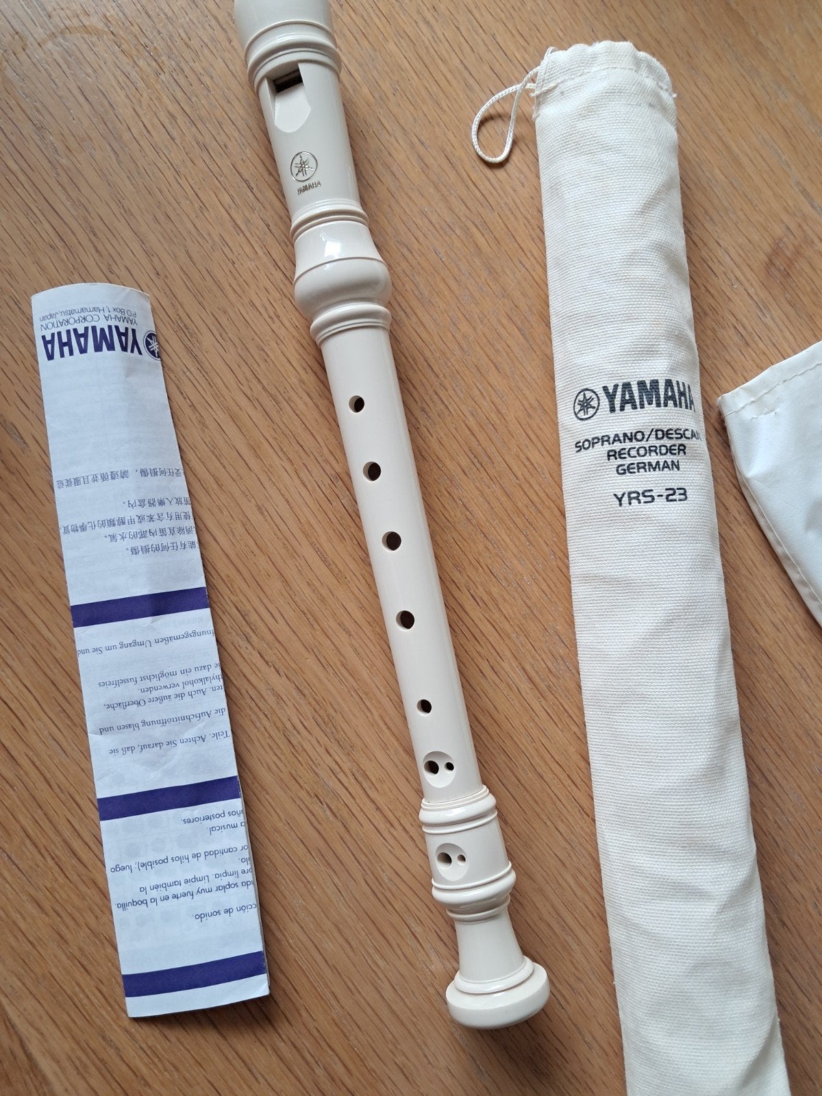 Yamaha Sopraan Blokfluit YRS-23 (Duits systeem), Ophalen of Verzenden, Zo goed als nieuw, Sopraan of Sopranino, Met koffer, hoes of etui