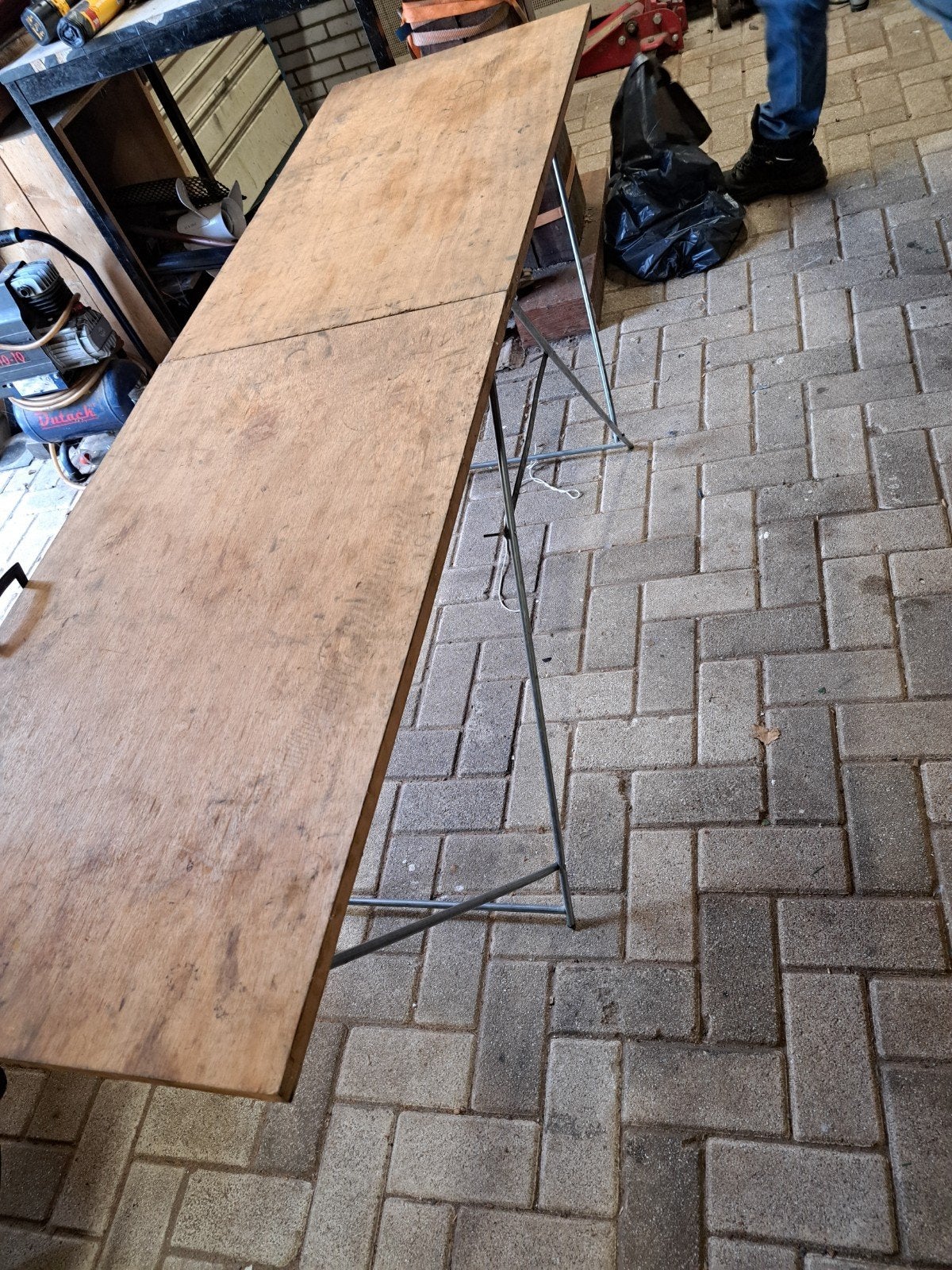 Opvouwbare houten behangtafel, Doe-het-zelf en Verbouw, Ophalen, Gebruikt
