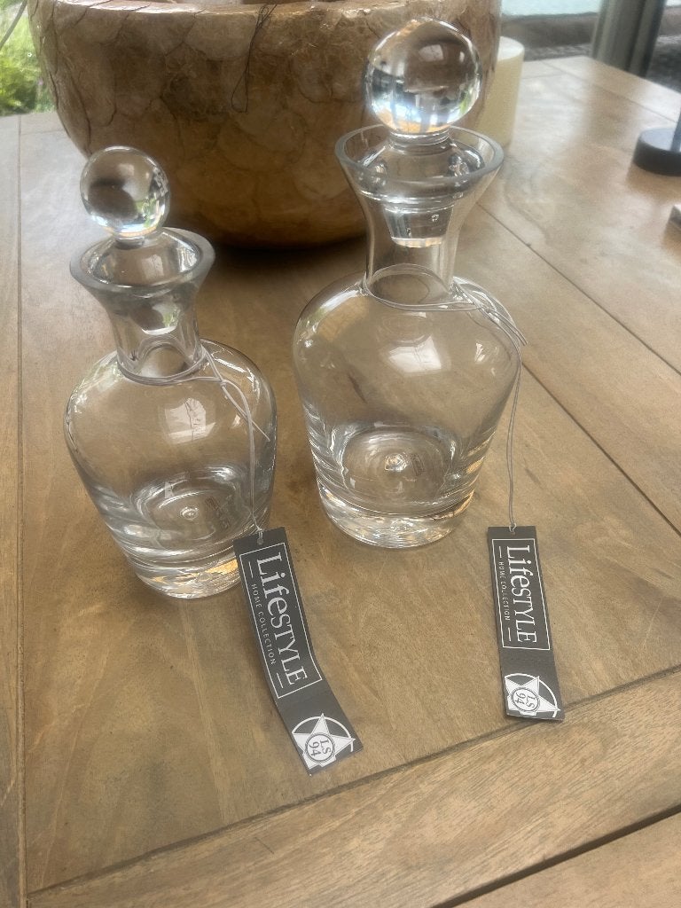 2 x nieuwe glazen karaffen v Lifestyle, Glas of Glazen, Overige merken, Nieuw, Ophalen of Verzenden