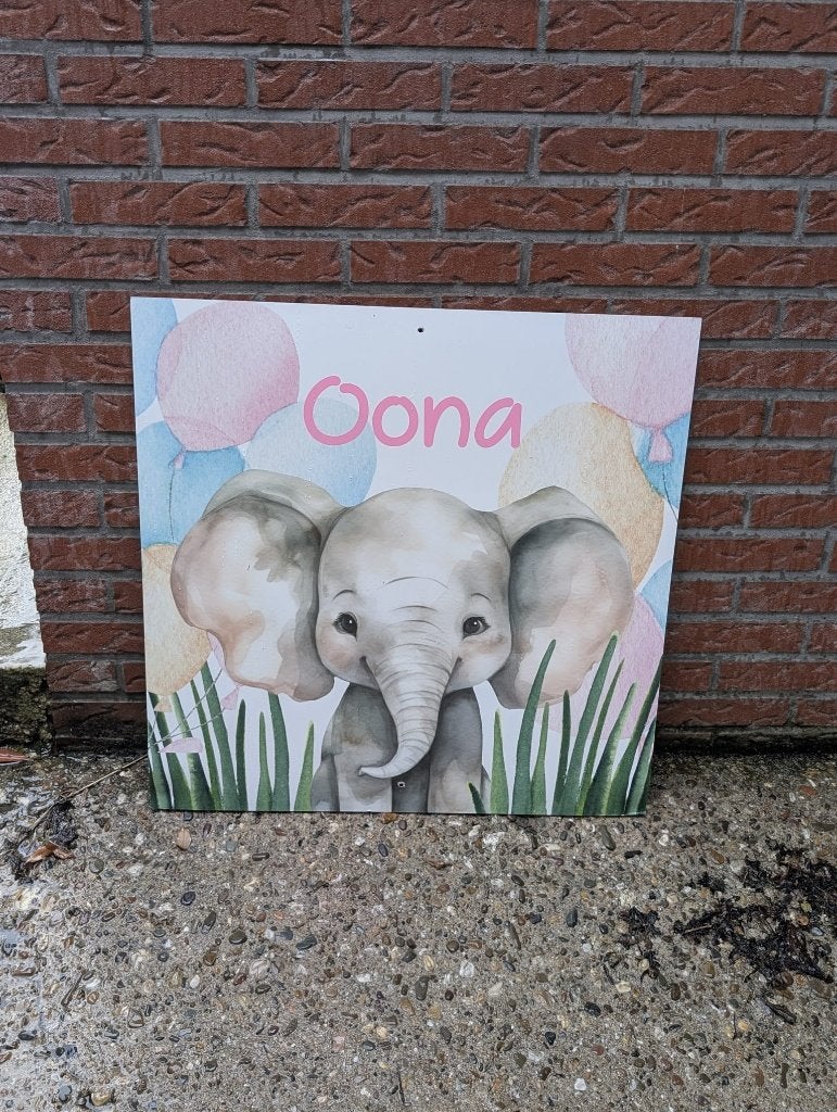 Geboortebord olifant, Ophalen, Zo goed als nieuw, Geboortebord