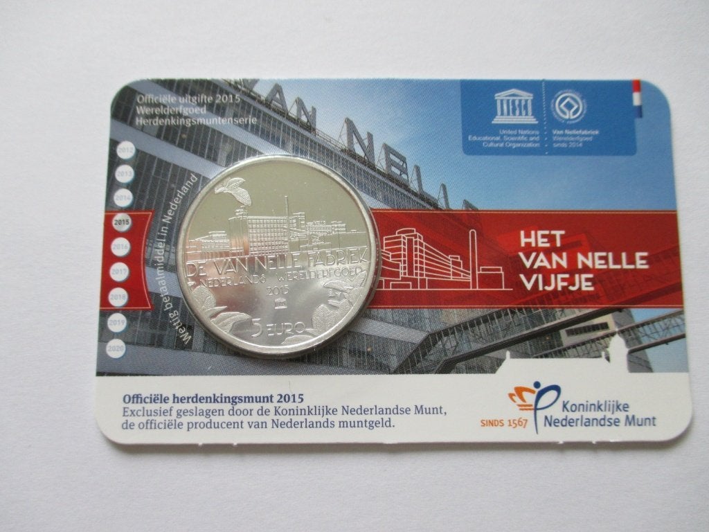 Coincard het Van Nelle vijfje 2015, Postzegels en Munten, Munten | Nederland, Ophalen of Verzenden, Koningin Beatrix, Euro's, Setje