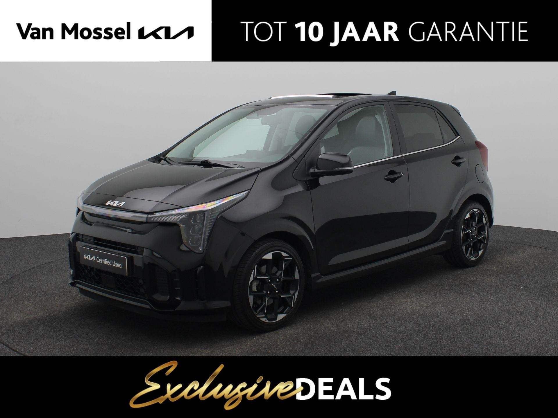 Kia Picanto 1.0 DPI GT-Line | NIEUW MODEL| Schuif/Kanteldak, Auto's, Euro 6, 4 stoelen, Zwart, Origineel Nederlands
