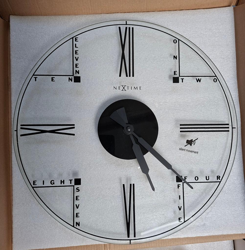 Nextime Wandklok - Modern Design met Romeinse Cijfers, Ophalen of Verzenden, Nieuw, Wandklok