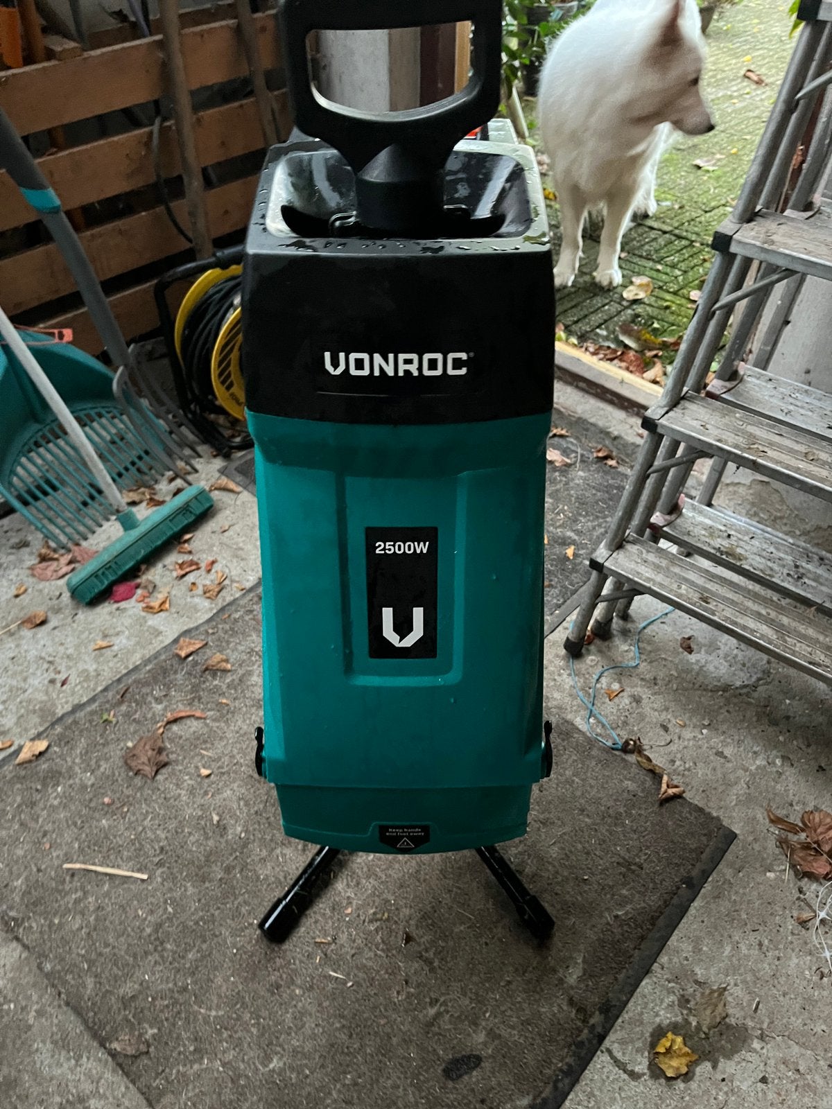 Vonroc 2500w hakselaar met opvangzak, Ophalen, Zo goed als nieuw