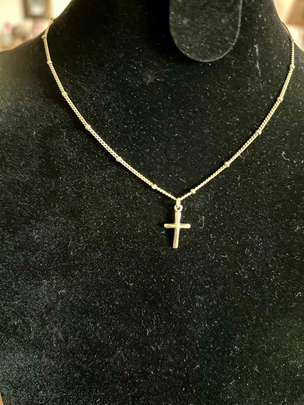 Goud op zilveren kruisje met keurmerk 925, Met hanger, Gebruikt, Ophalen of Verzenden, Goud