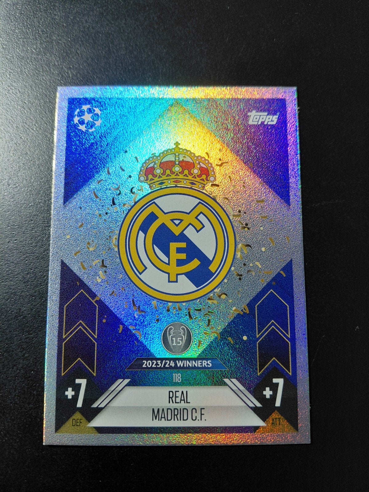 real madrid logo/badge (winners ucl 2023/24) topps, Ophalen of Verzenden, Nieuw, Buitenlandse clubs, Poster, Plaatje of Sticker