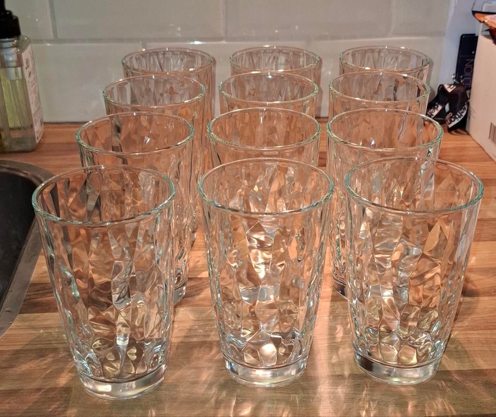 11 nieuwe Bormioli Rocco glazen 490 ml, Ophalen, Glas of Glazen, Nieuw, Glas