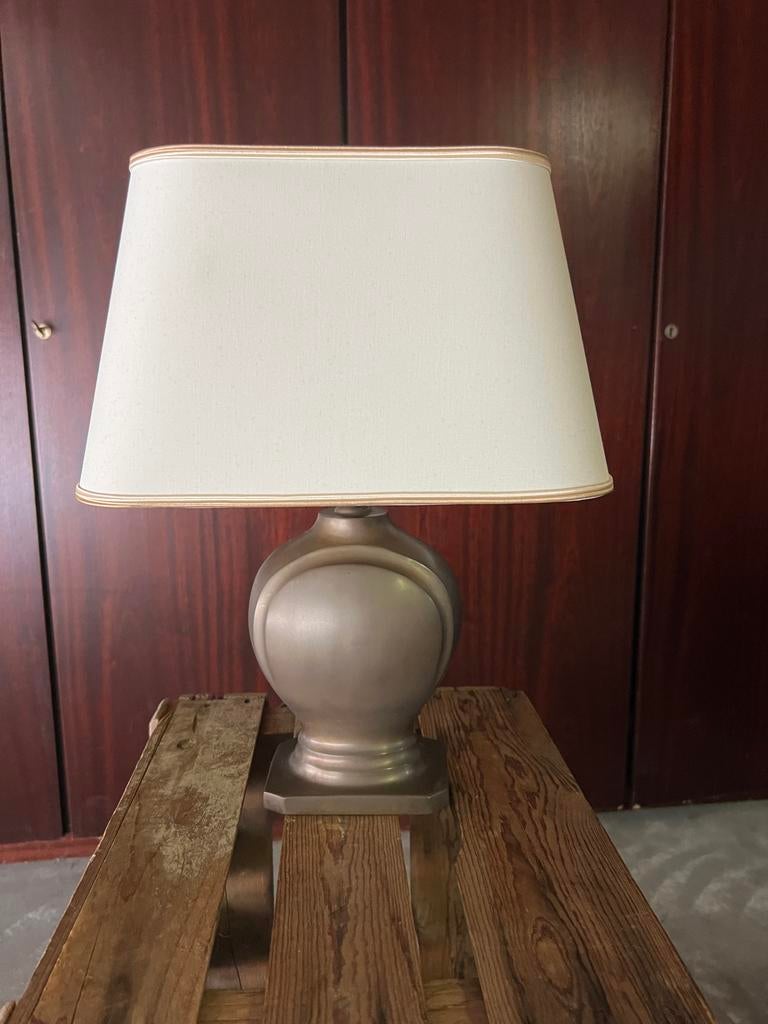 Frantzen Tafellamp Messing Inclusief Kap - 40 cm, Ophalen of Verzenden, Gebruikt, Metaal, Minder dan 50 cm