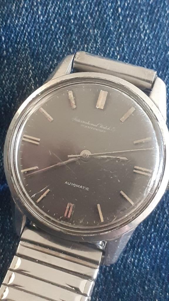Iwc heren horloge Automaat Loopt niet, Ophalen of Verzenden, Gebruikt, Leer, Overige merken