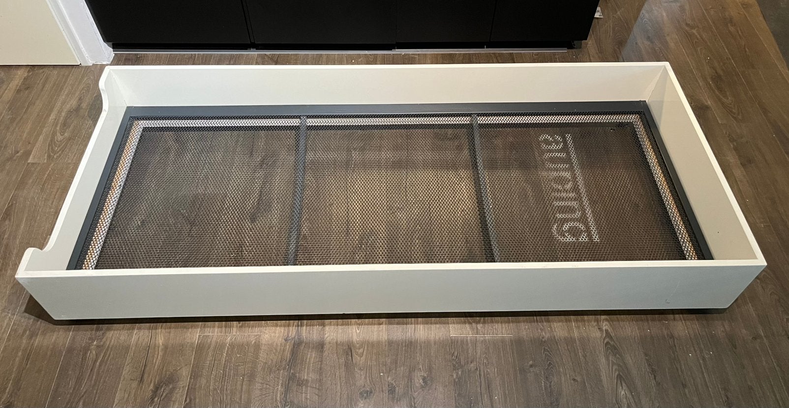 Bed / bedframe met spiraalbodem auping op wielen 80x200, Ophalen, Gebruikt, Eenpersoons, Zwart