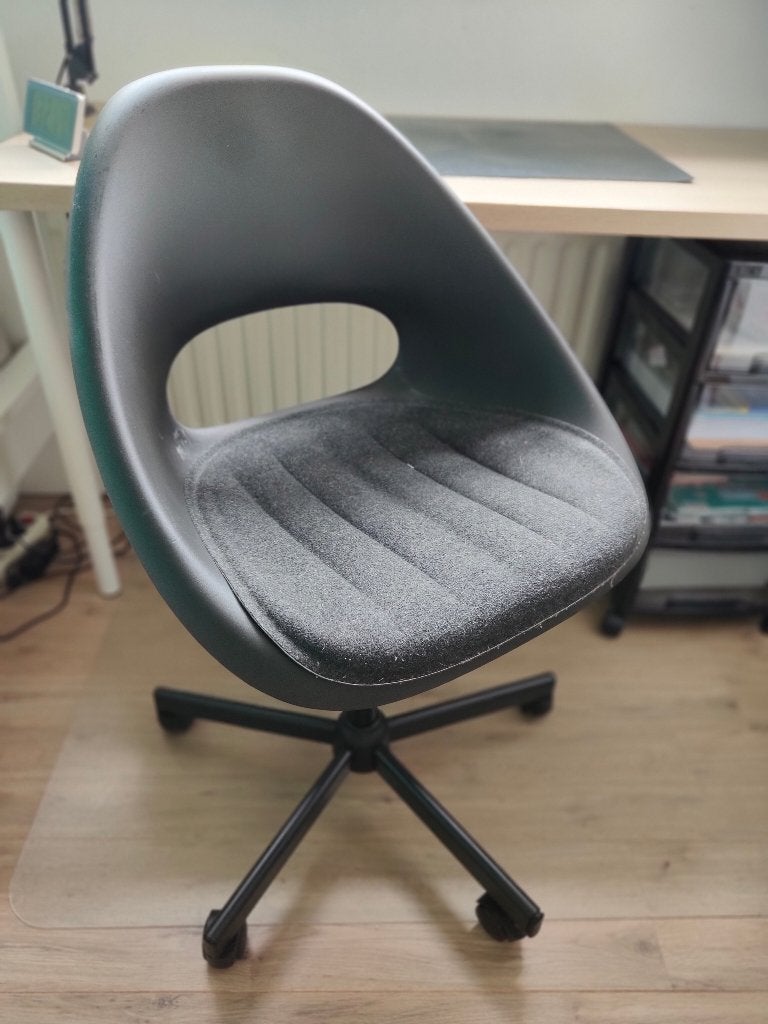ELDBERGET / MALSKÄR Bureaustoel IKEA donkergrijs / zwart, Huis en Inrichting, Bureaustoelen, Zo goed als nieuw, Bureaustoel, Zwart