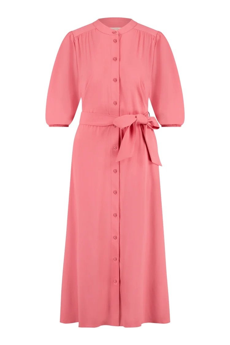Studio anneloes alfie doorknoop jurk XL coral travelstof, Overige kleuren, Maat 46/48 (XL) of groter, Ophalen of Verzenden, Zo goed als nieuw