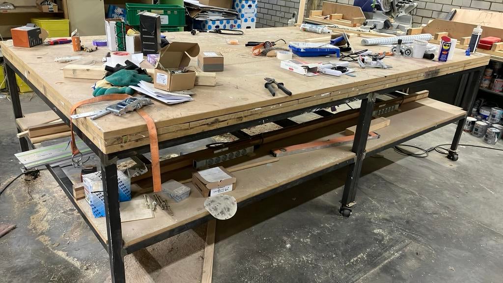 Werktafel. 153x3050x900H, Ophalen of Verzenden, Gebruikt, 170 cm of meer