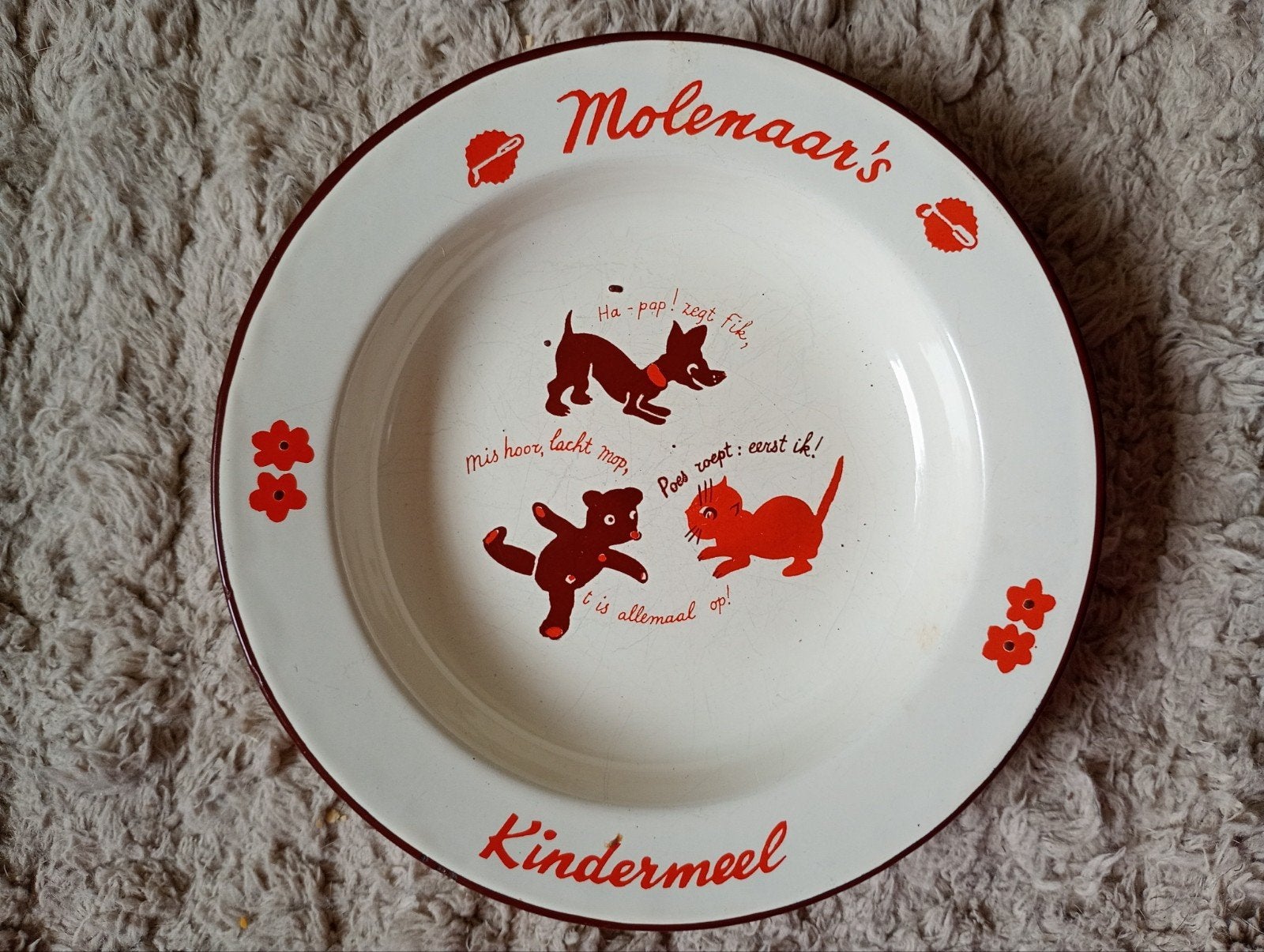 Vintage Molenaar's Kindermaal emaille bord, Antiek en Kunst, Ophalen of Verzenden