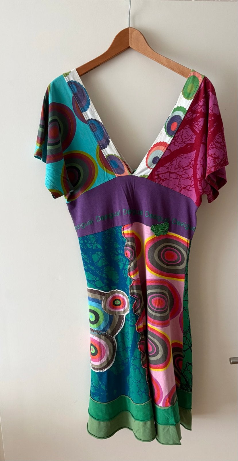Desigual jurk met kleurrijke prints maat M, Kleding | Dames, Jurken, Maat 38/40 (M), Meerkleurig, Ophalen of Verzenden, Gedragen