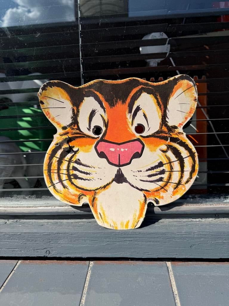 Vintage Esso Tijger Masker - Jaren '60 Reclame, Reclamebord, Gebruikt, ., Ophalen of Verzenden