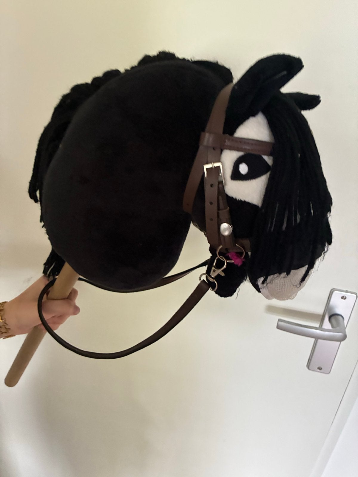 Hobbyhorse Zwart met Hoofdstel - Zo goed als nieuw, Ophalen, Zo goed als nieuw, Jongen of Meisje