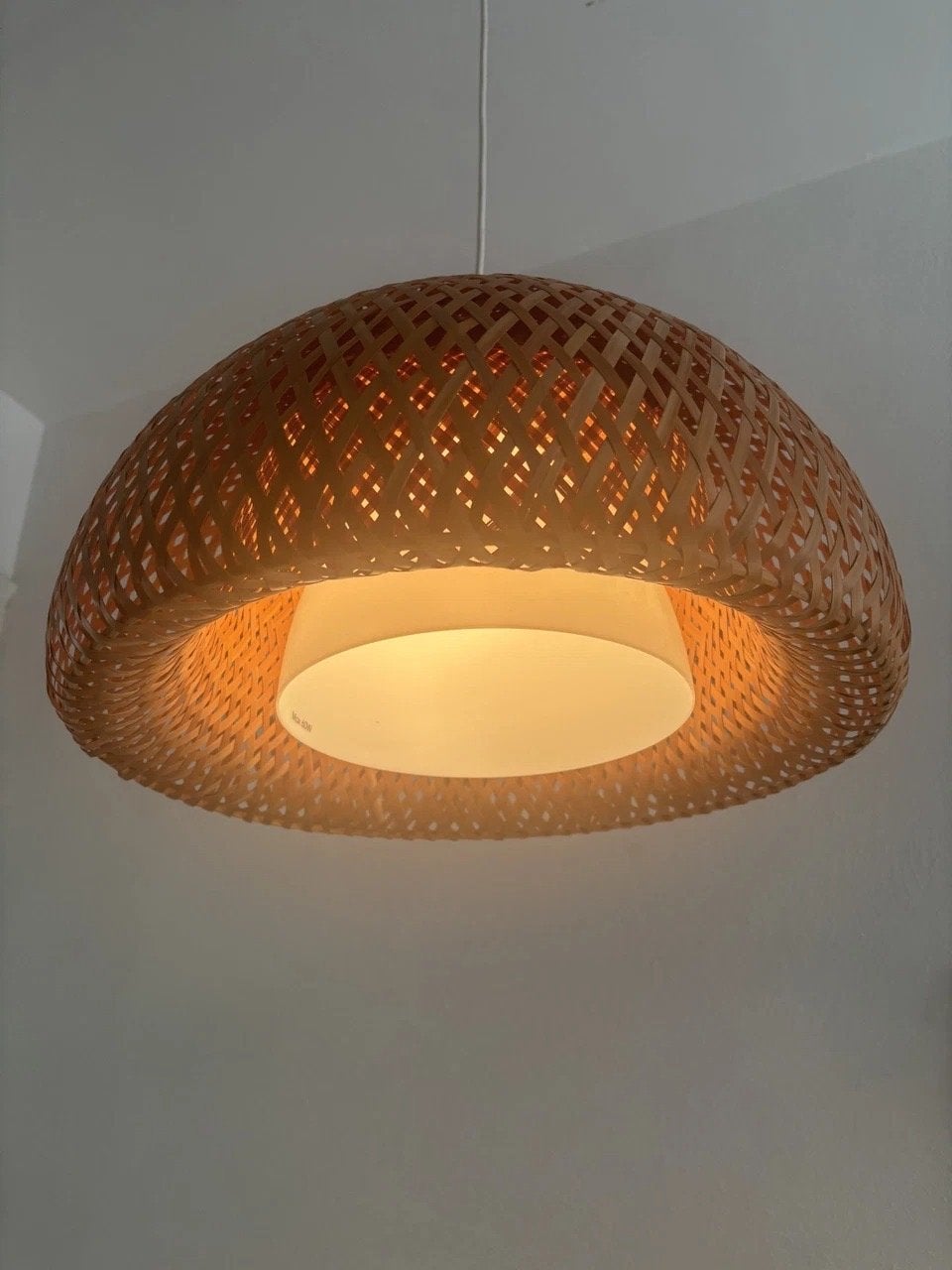 IKEA Boja hanglamp bamboe, Ophalen, Gebruikt, Natuurlijk materiaal, E27 (groot)