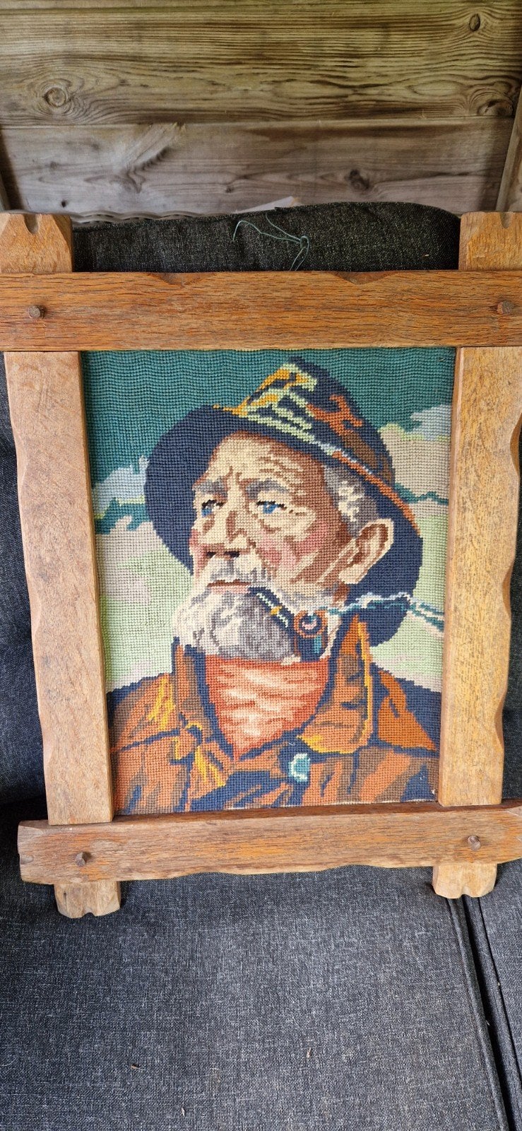 Vintage geborduurd wandtapijt, Dorijs Rijkers, in lijst, Ophalen of Verzenden