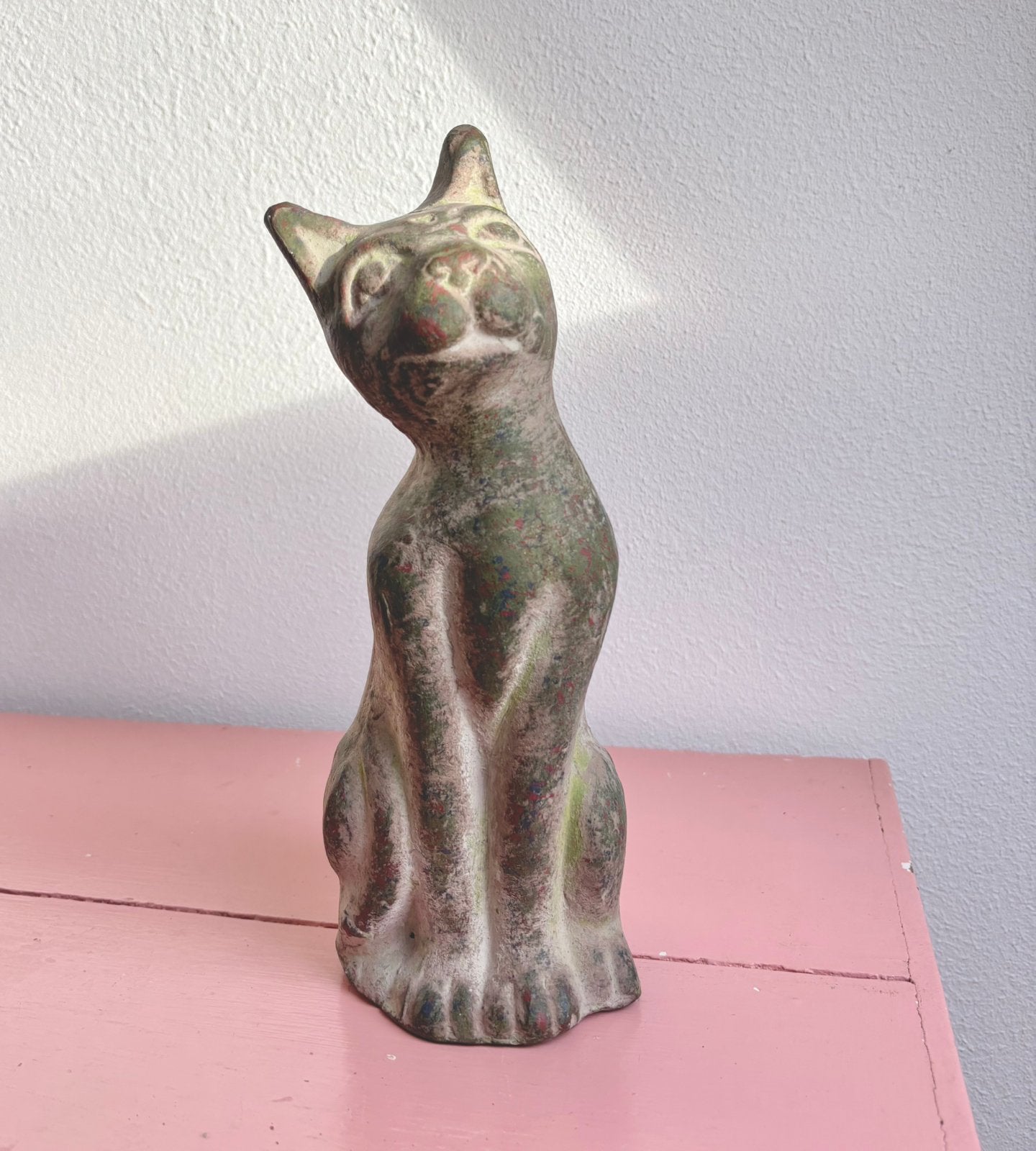 Stenen kattenbeeld, Verzamelen, Beelden en Beeldjes, Ophalen, Zo goed als nieuw, Dier