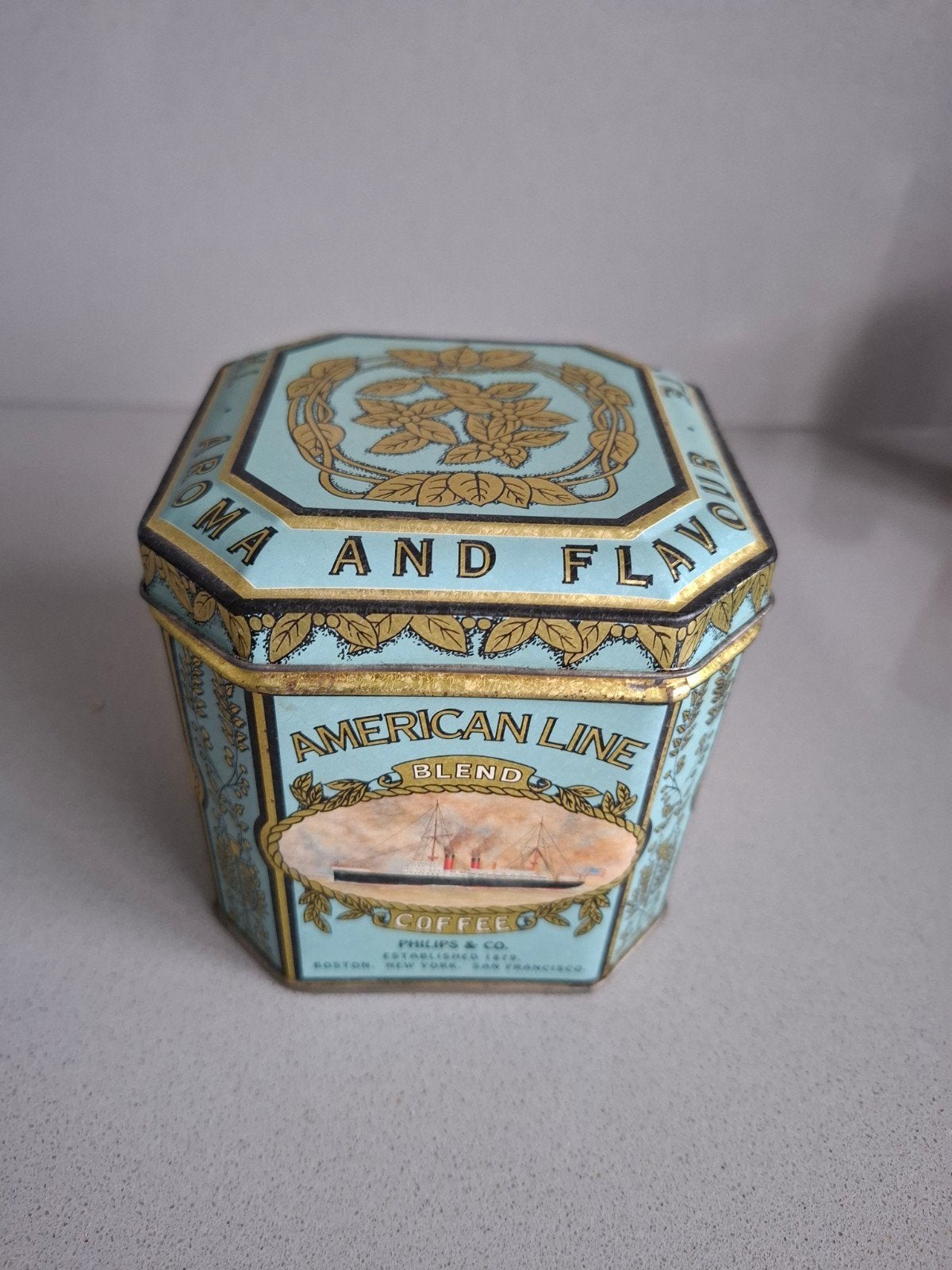 Vintage 'American Line Blend Coffee' blik, Ophalen of Verzenden