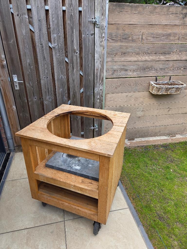 Luxe Eikenhouten Kamado Onderstel (Maat: Large), Ophalen, Gebruikt