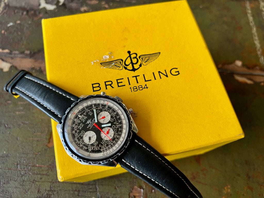 1968 Breitling Cosmonaute 24h Navitimer "Big Case" Geneve, Staal, Breitling, Polshorloge, Ophalen of Verzenden