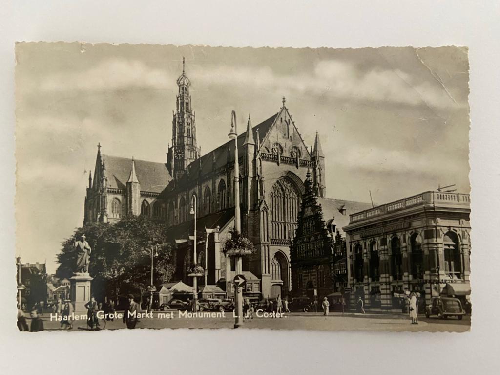 Ansichtkaart Haarlem Grote Markt, Ophalen of Verzenden, 1940 tot 1960, Gelopen, Noord-Holland