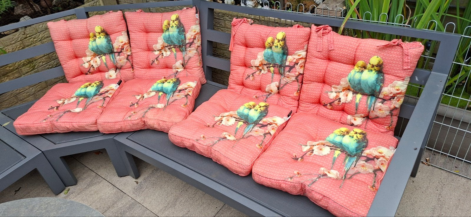 Madison Lucky Florence Kussens met Parkietenprint (4 stuks), Ophalen, Zo goed als nieuw
