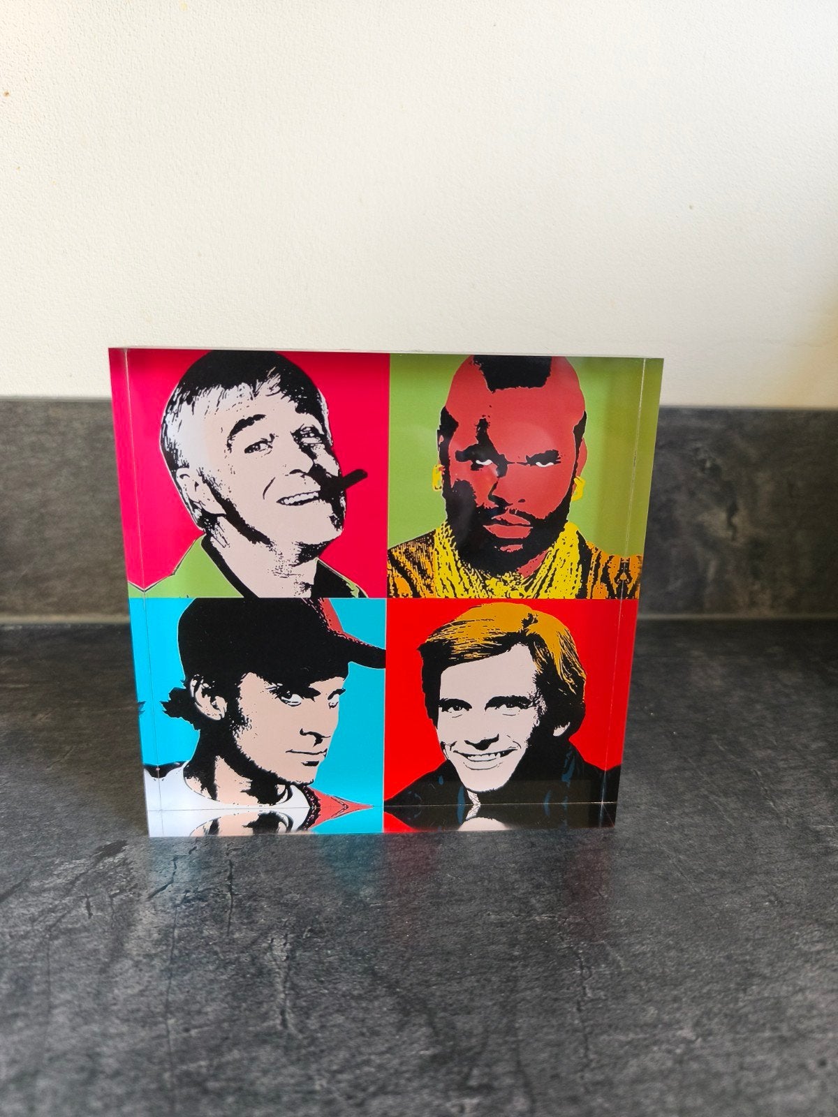 The A-Team Andy Warhol pop art acryllic block, Ophalen of Verzenden