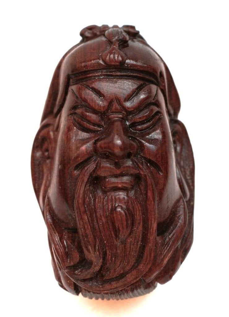 Japanse Samoerai Netsuke van Rosewood, Hout, Ophalen of Verzenden, Netsuke, Japan