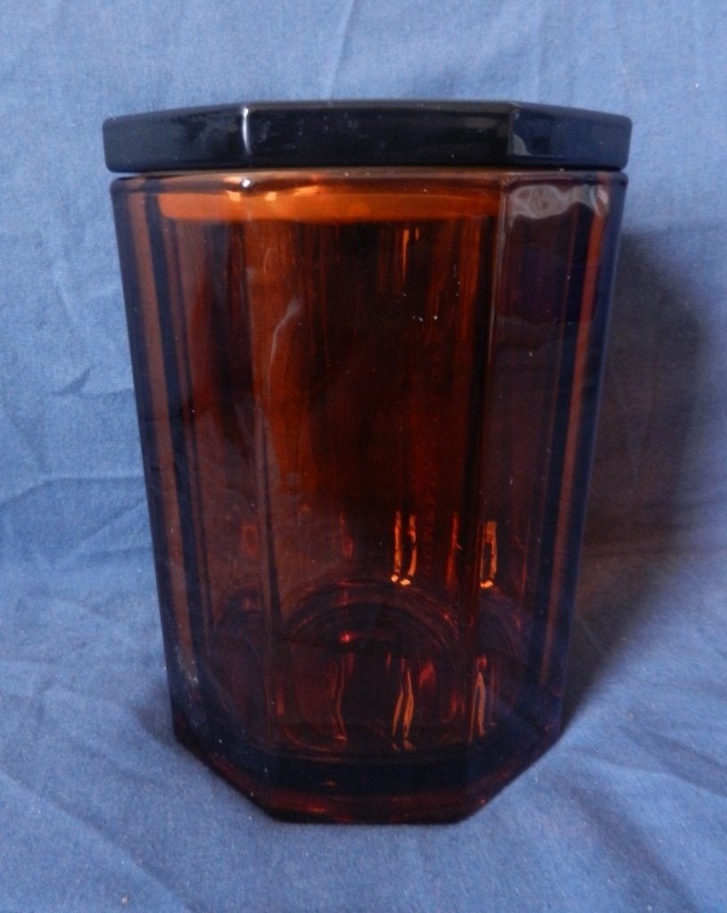 Grote bruine oker glazen voorraadbus Pumpkin + Clove h. 16,4, Met deksel, Pot, Bus of Blik, Nieuw, Ophalen of Verzenden