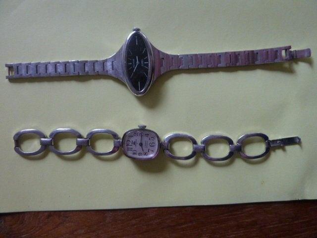 2 x dames vintage horloges, Overige merken, Staal, Gebruikt, Staal