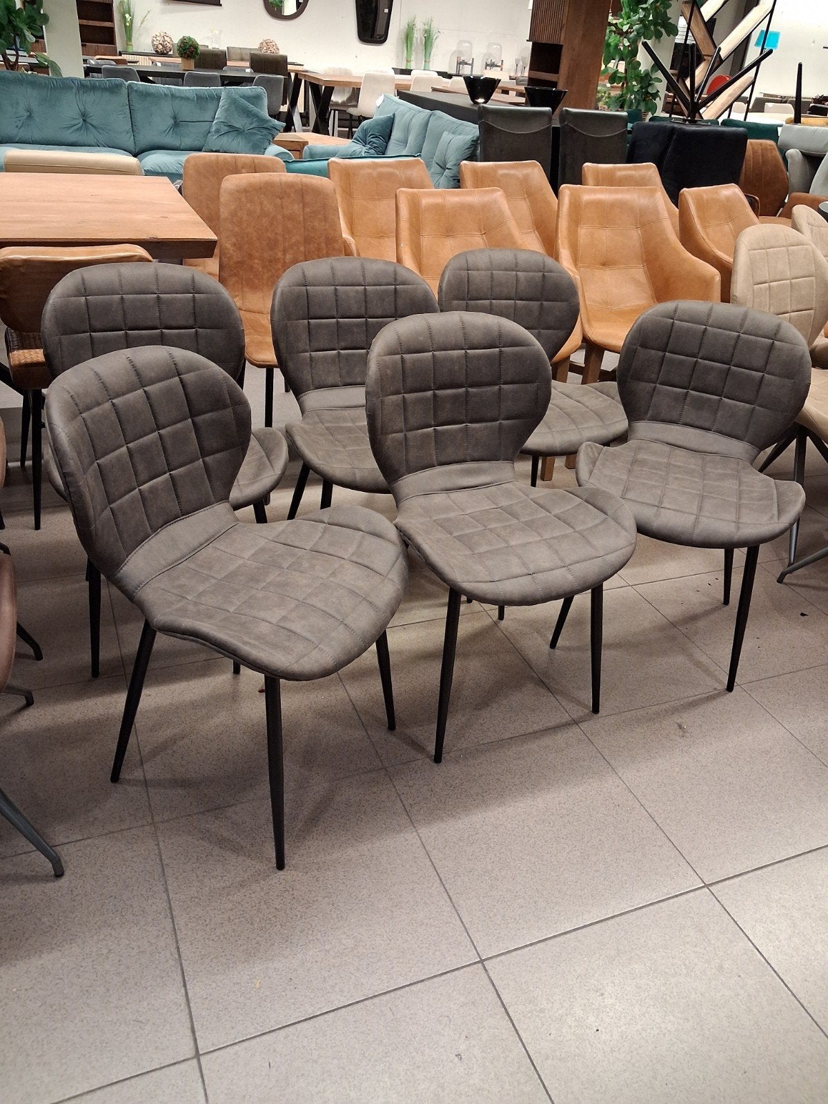 nieuwe eetkamerstoel microvezel antraciet set van 6 stuks, Huis en Inrichting, Stoelen, Ophalen, ., Nieuw, .