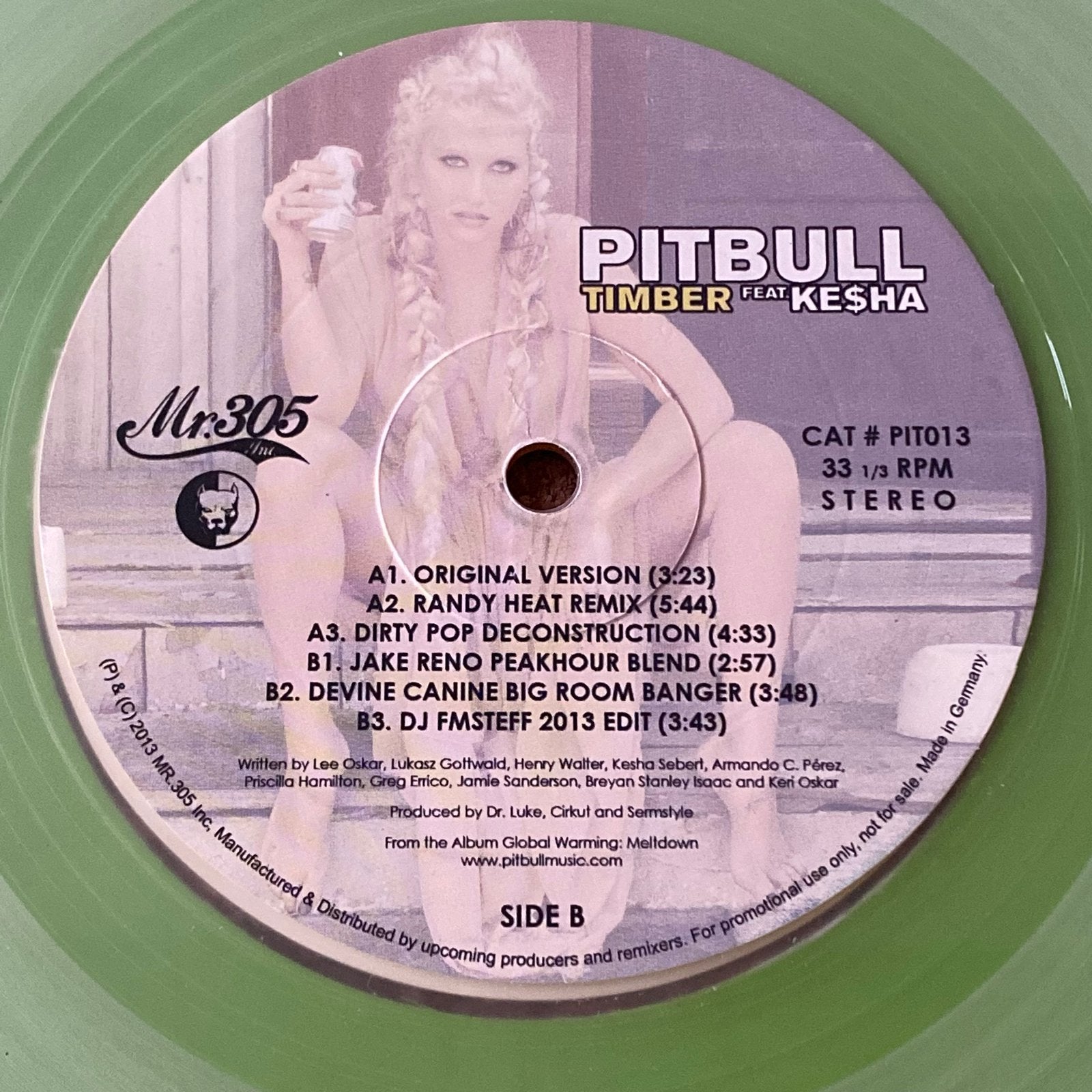 Pitbull ft. Ke$ha - Timber (Clear Vinyl), LP, Colored vinyl, Zo goed als nieuw, 12 inch