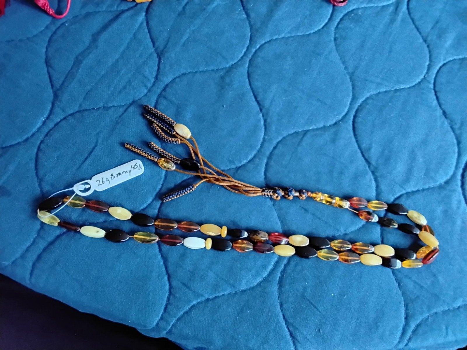Prachtige veelkleurige amber tasbih - 26 gram, 8 mm, Verzenden
