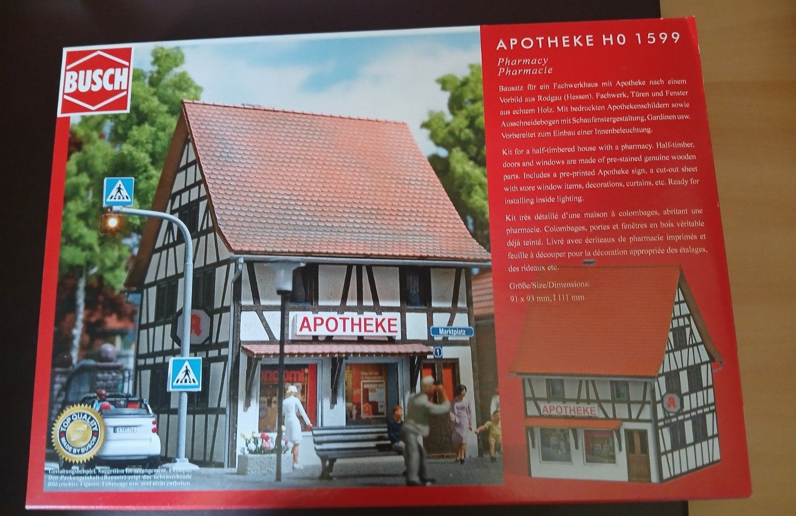 Busch Apotheke HO 1599 - Nieuw modelbouw voor spoorbaan, Ophalen