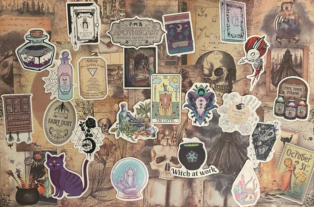 Scrapbooking witchy/ halloween papier met stickers, Verzenden, Nieuw, Papier of Karton