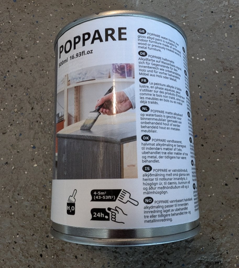 IKEA Poppare meubelverf grijs (500 ml) Nieuw, Nieuw, Beits, Ophalen of Verzenden, Grijs