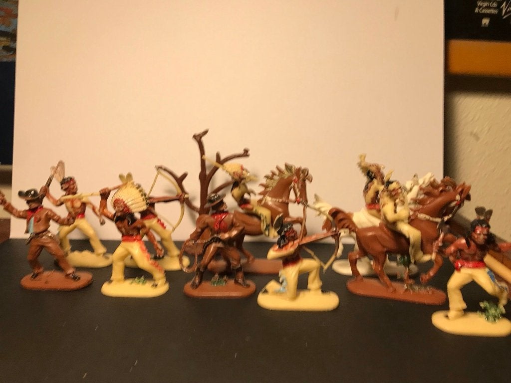 Vintage cowboys en indianen W. Germany, 10 stuks, Verzamelen, Ophalen of Verzenden, Gebruikt