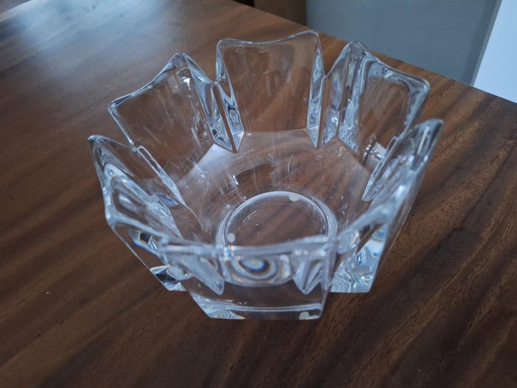 Orrefors Corona schaal - Prachtige kristallen design schaal, Ophalen of Verzenden, Zo goed als nieuw, Rond, Glas